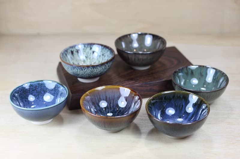 【送禮好物】彩虹六色 天目圓滿茶杯組 鶯歌名家葉敏祥作品