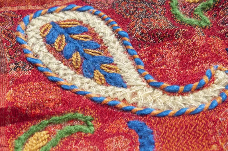 喀什米爾Cashmere/水煮羊毛披肩/針織圍巾/刺繡圍巾/羊絨披巾-花