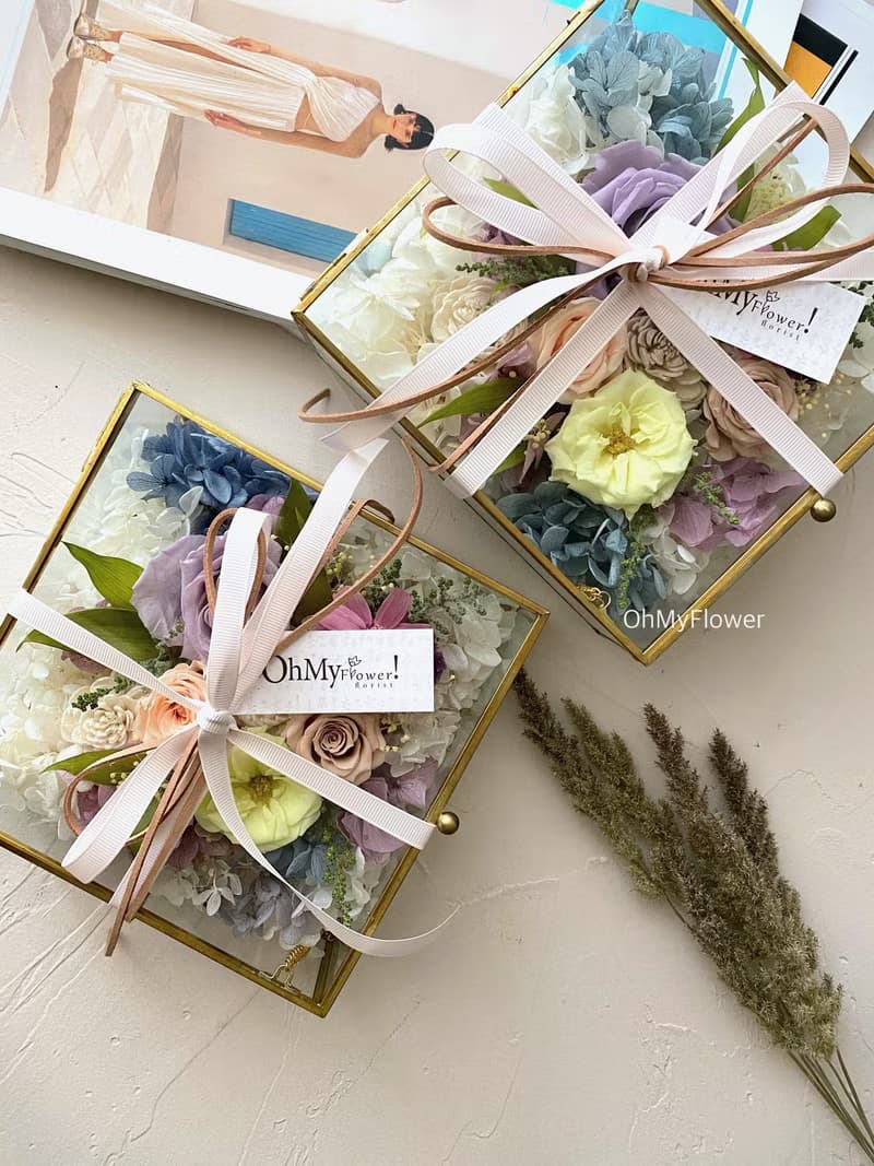 莫內花園 玻璃花盒 珠寶盒 永生花 不凋花 生日 告白 情人節