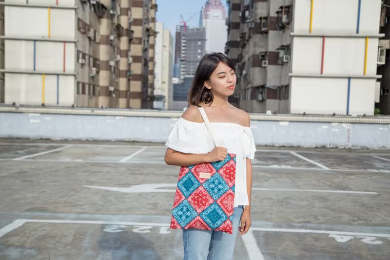 邊境 / 紅 藍 灰 / 簡約手袋 肩背包 帆布包