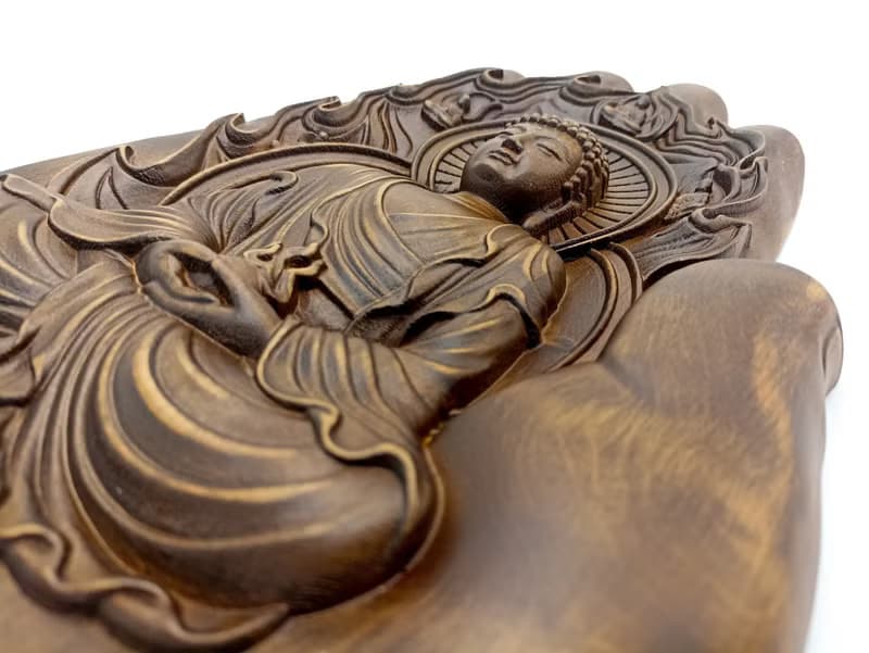 Wooden buddha Statue hand Bodhisattva Buddhism Sculpture Craft Wooden Buddhism