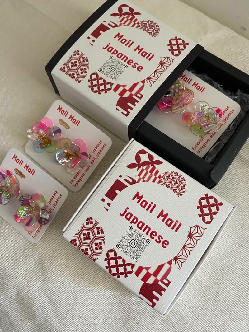 銅線花黑白、耳環、耳夾