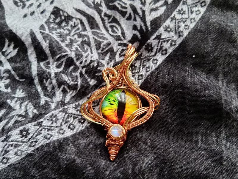 【幻龍之瞳】吊墜/玻璃 /金屬線纏繞 /情人節禮物