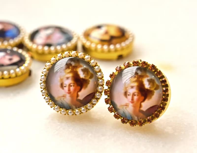 Button Cover 手作鈕扣飾~復古小清新~名畫系列: 智慧女神密涅瓦