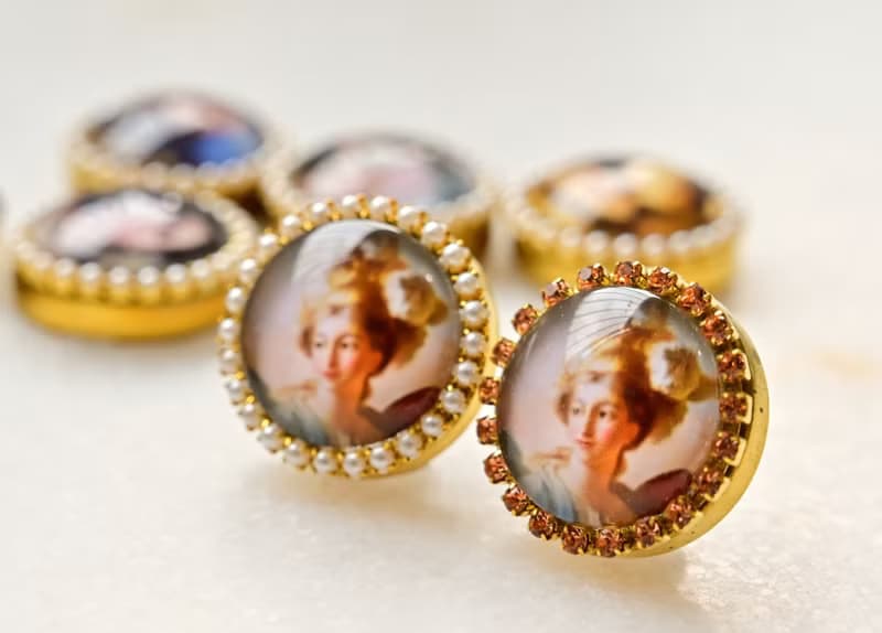Button Cover 手作鈕扣飾~復古小清新~名畫系列: 智慧女神密涅瓦