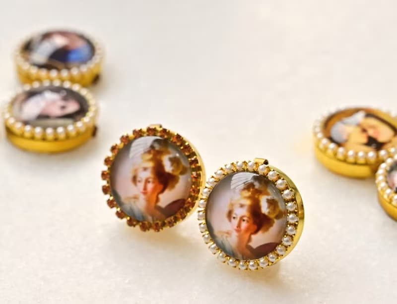 Button Cover 手作鈕扣飾~復古小清新~名畫系列: 智慧女神密涅瓦