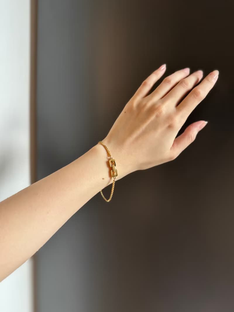 中古正品Givenchy紀梵希鍍金手鍊 幼手鏈 古董珠寶 禮物