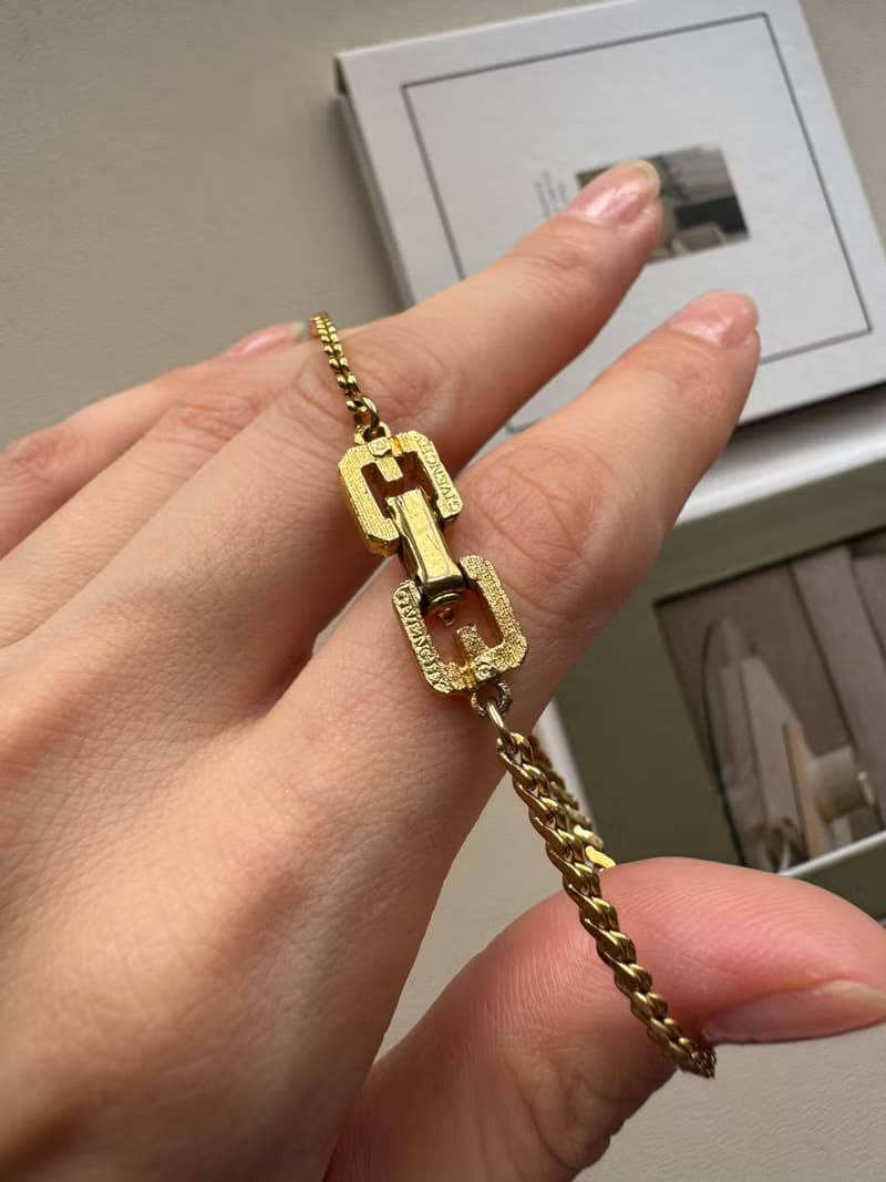 中古正品Givenchy紀梵希鍍金手鍊 幼手鏈 古董珠寶 禮物