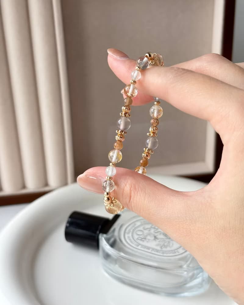 /光染小徑/財運 貴人阿魯沙 拉長石 海藍寶 閃靈膠花金骨幹灰瑪瑙