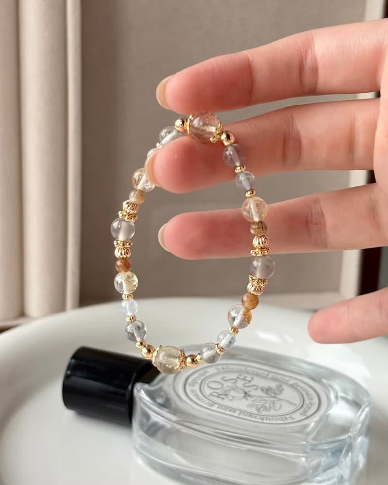 /光染小徑/財運 貴人阿魯沙 拉長石 海藍寶 閃靈膠花金骨幹灰瑪瑙