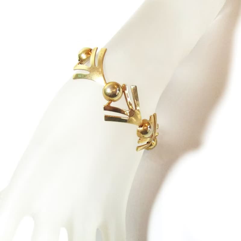 1960年代 ヴィンテージ ゴールド デザイン ブレスレット