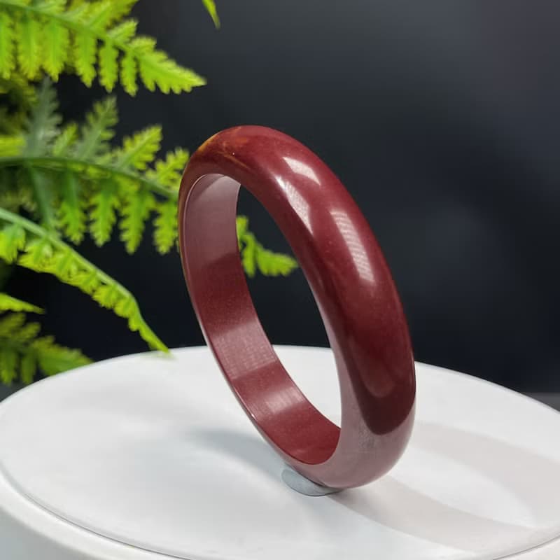 優質 紫金砂朱砂手鐲 58MM 素雅寬版辰砂手環 紅紅火火魅力時尚女