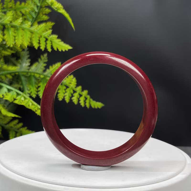 優質 紫金砂朱砂手鐲 58MM 素雅寬版辰砂手環 紅紅火火魅力時尚女