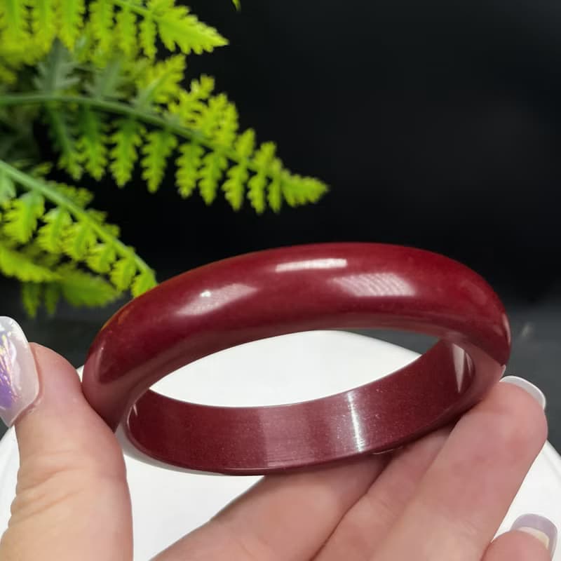 優質 紫金砂朱砂手鐲 58MM 素雅寬版辰砂手環 紅紅火火魅力時尚女