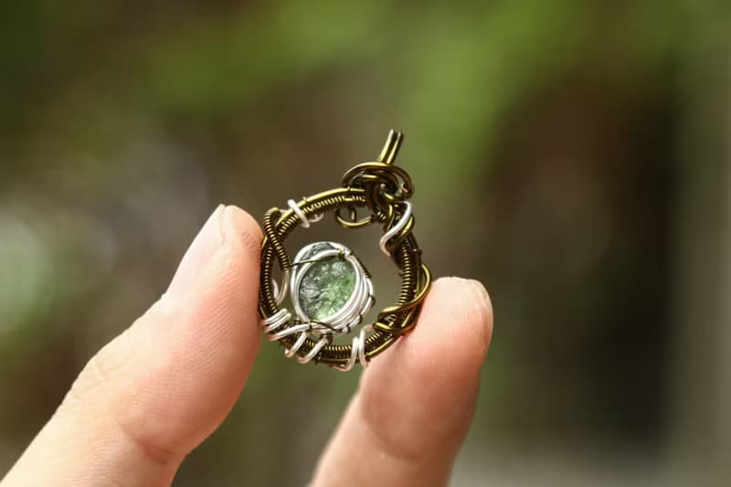【水晶系列】綠透輝石 魔法陣形 銅纏繞墜飾 送禮 交換禮物 _ 5