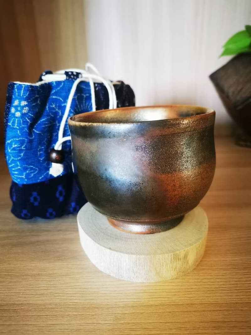 柴燒自然落灰茶杯