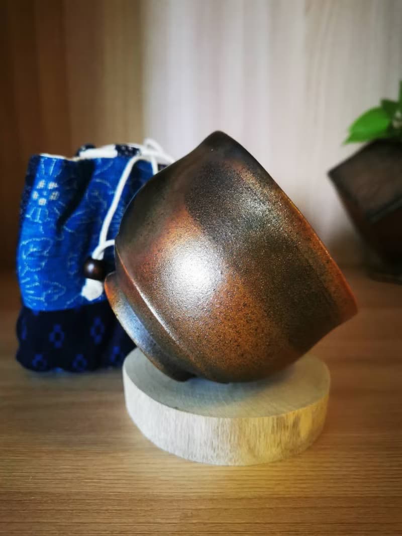 柴燒自然落灰茶杯