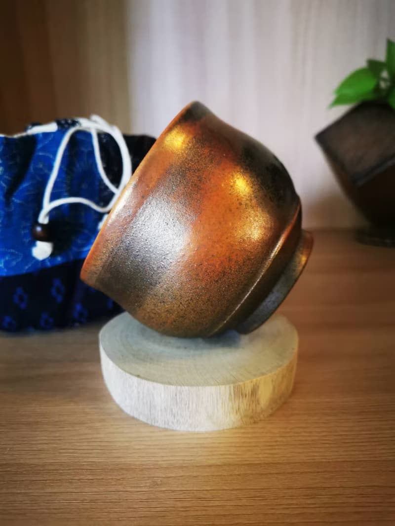 柴燒自然落灰茶杯