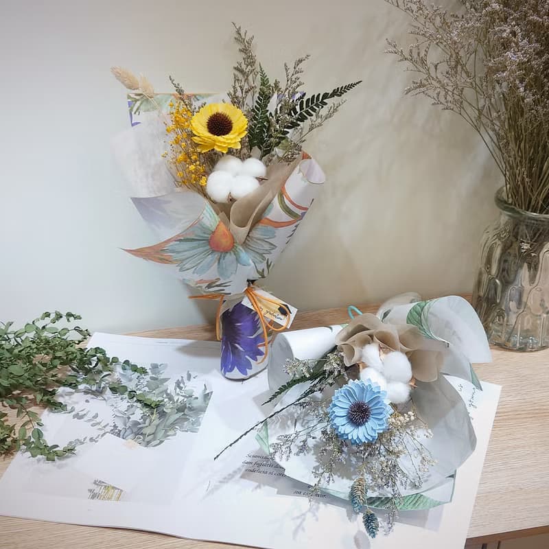 夢境後花園畢業花束中款 /乾燥花束/永生花/太陽花/畢業乾燥花束