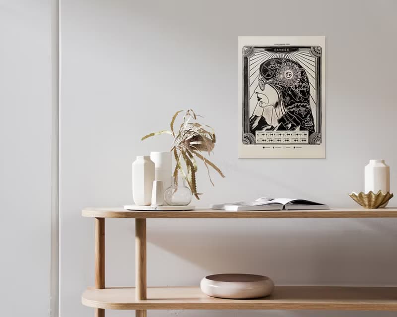 【數位】Personalized Zodiac Saying Printable Lunar Calendar 2025 Poster Female Portrait