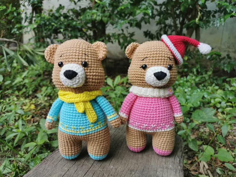 Animal doll crochet bear amigurumi gifts couple aniversary
