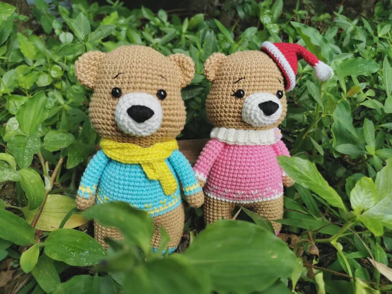Animal doll crochet bear amigurumi gifts couple aniversary