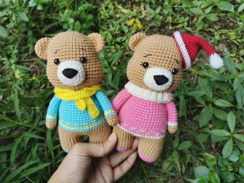 Animal doll crochet bear amigurumi gifts couple aniversary