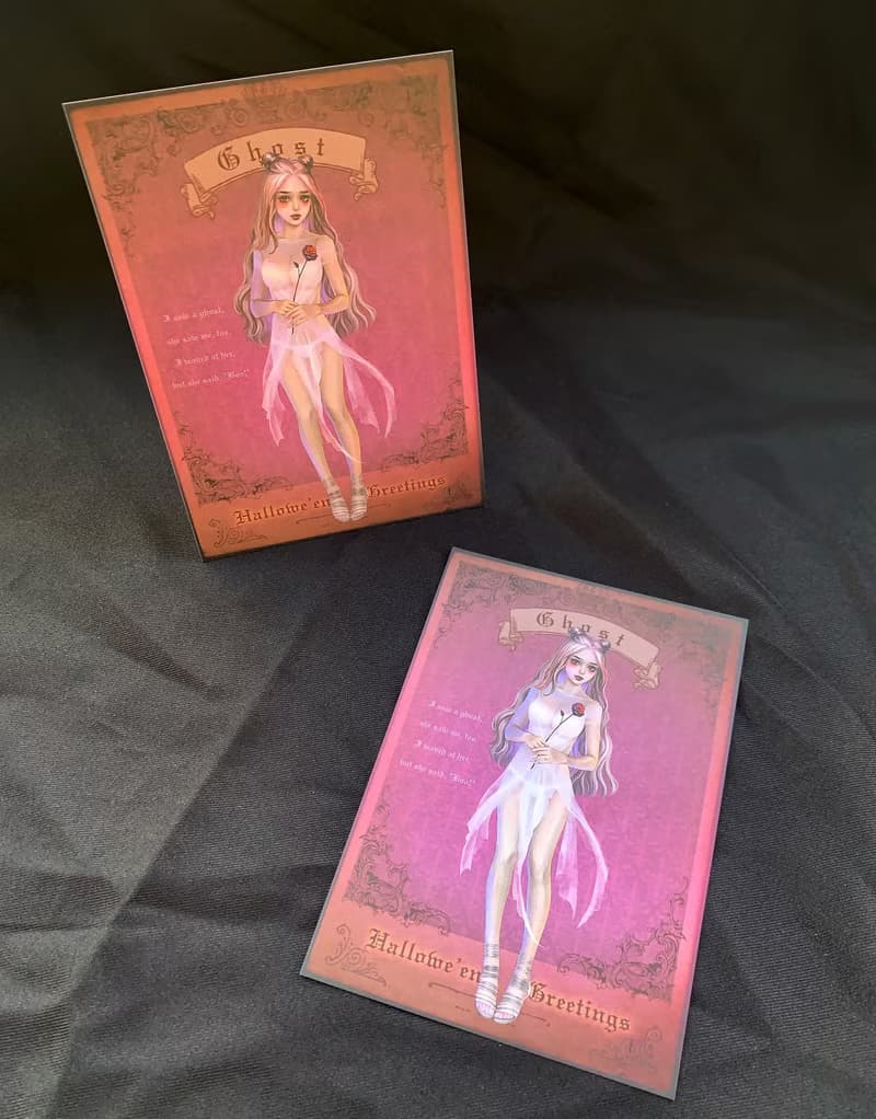 【限量明信片】萬聖節-幽靈新娘(白紗)聖誕禮物 交換禮物
