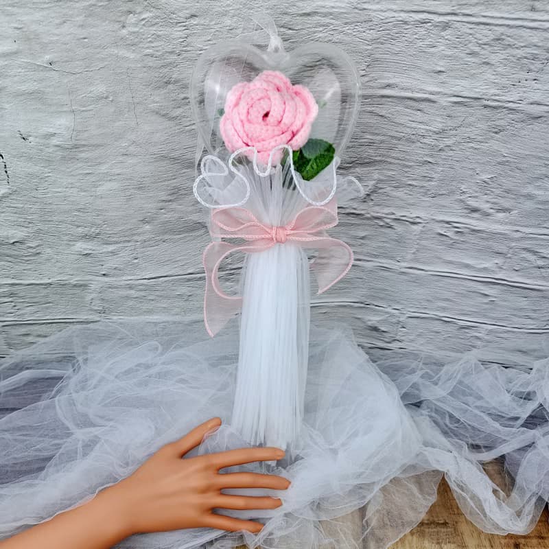 手鉤玫瑰花束 生日禮物 手棒花 花束 畢業 情人節 CRF-038C