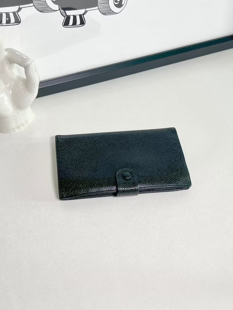Chanel黑色荔枝皮口金錢包長夾小手袋 保卡 原裝盒 送肩帶 中古