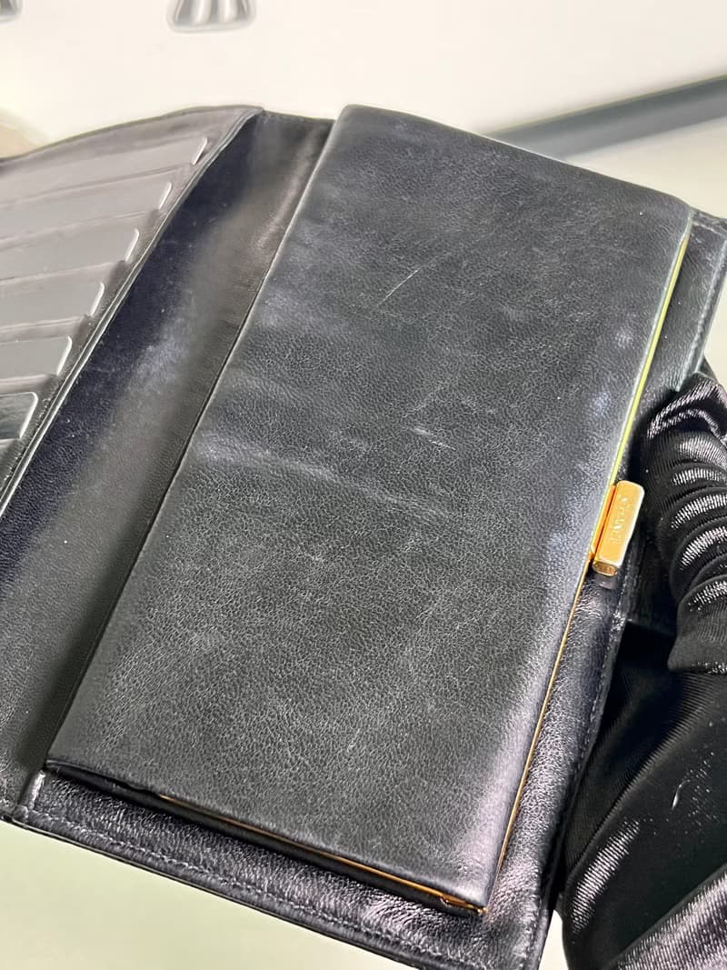 Chanel黑色荔枝皮口金錢包長夾小手袋 保卡 原裝盒 送肩帶 中古