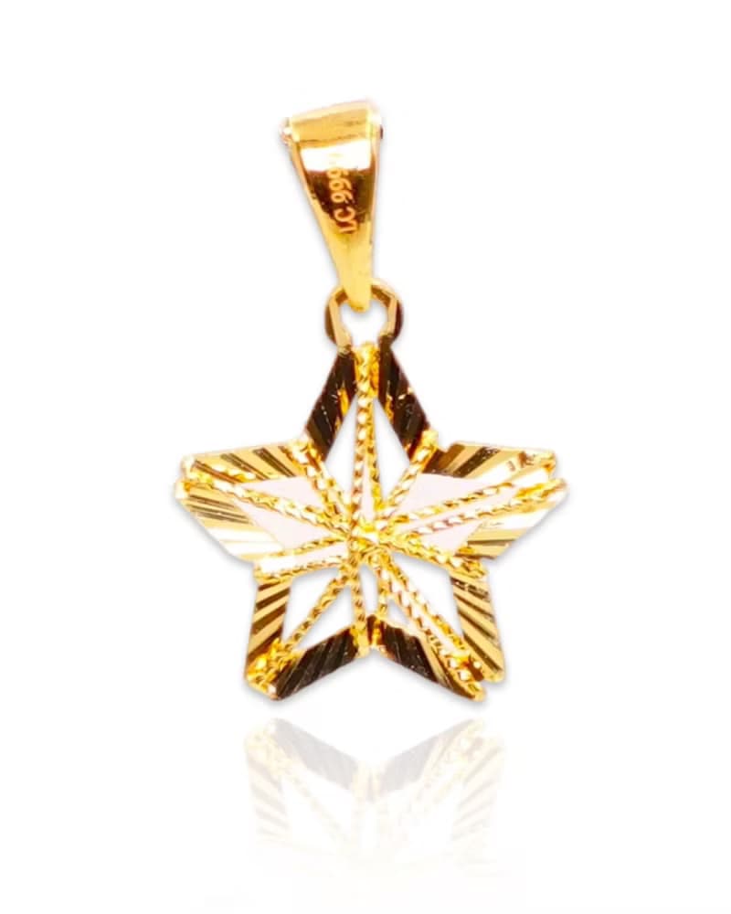 寶麗金珠寶-閃耀之星黃金墜子