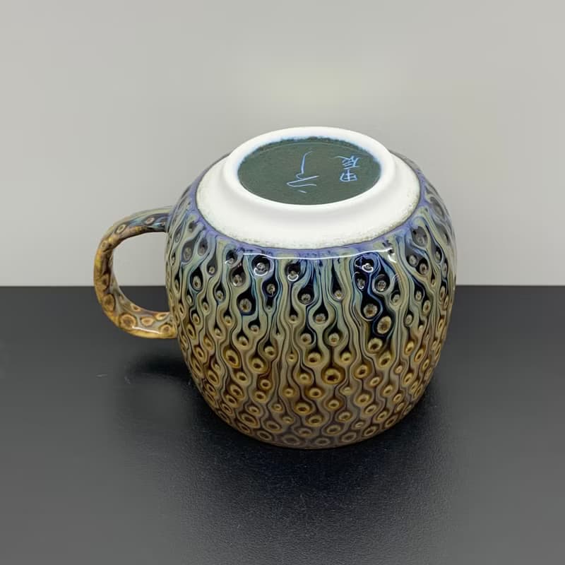 孔雀開屏 咖啡杯 280ml 邱毓寧 鶯歌 A6-01