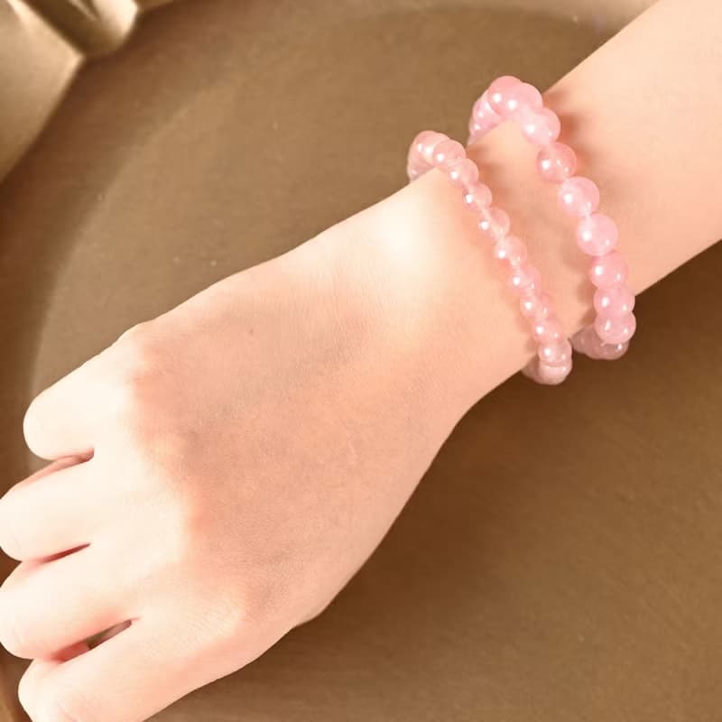 【SIO Crystal希奧水晶】粉水晶素色手鍊