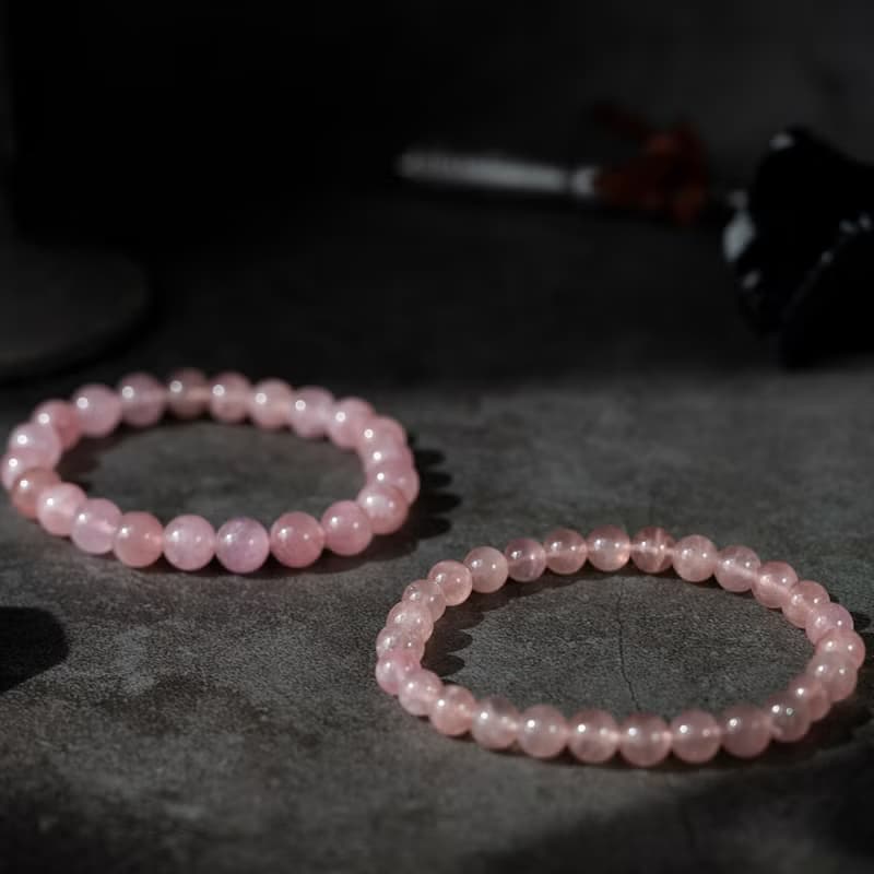 【SIO Crystal希奧水晶】粉水晶素色手鍊