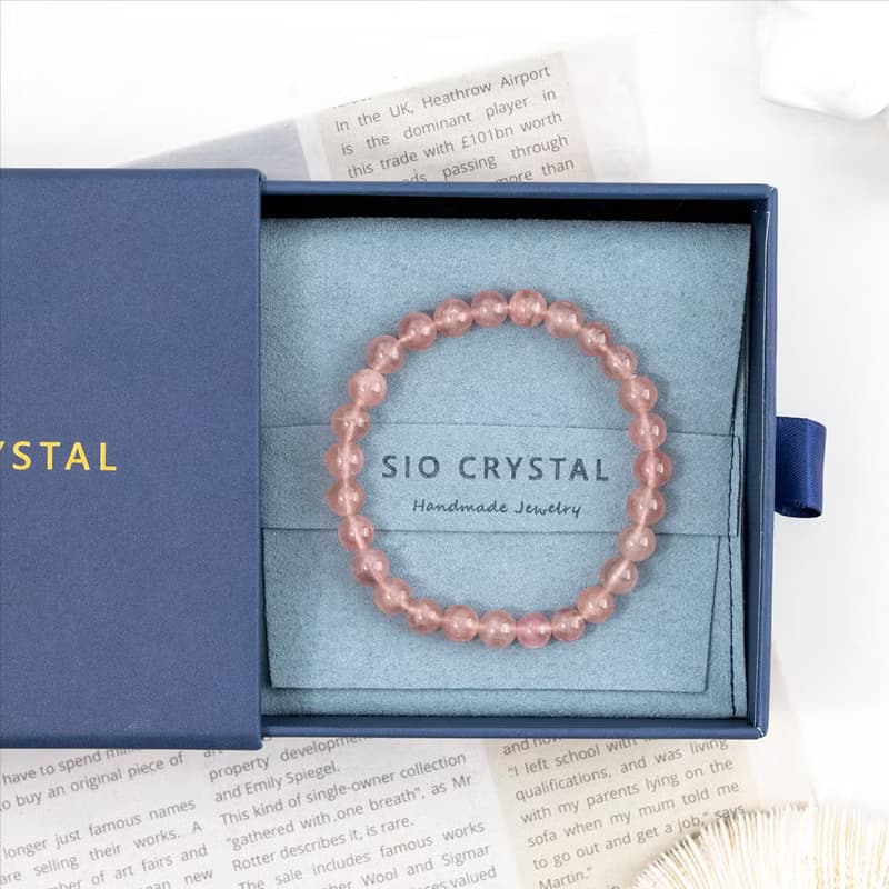 【SIO Crystal希奧水晶】粉水晶素色手鍊