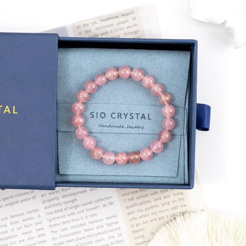 【SIO Crystal希奧水晶】粉水晶素色手鍊