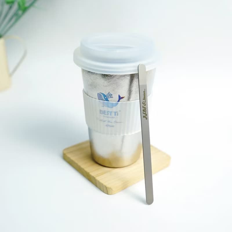 【BEST Ti】熱愛系列-愛地球 冰晶鈦原色 純鈦隨行杯 450ml