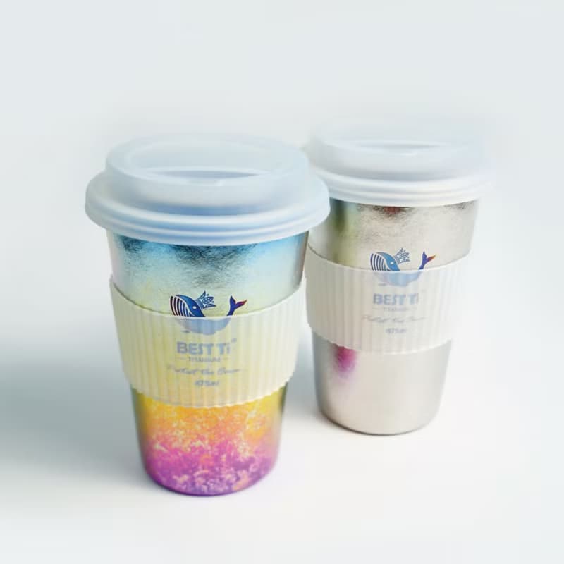 【BEST Ti】熱愛系列-愛地球 冰晶鈦原色 純鈦隨行杯 450ml