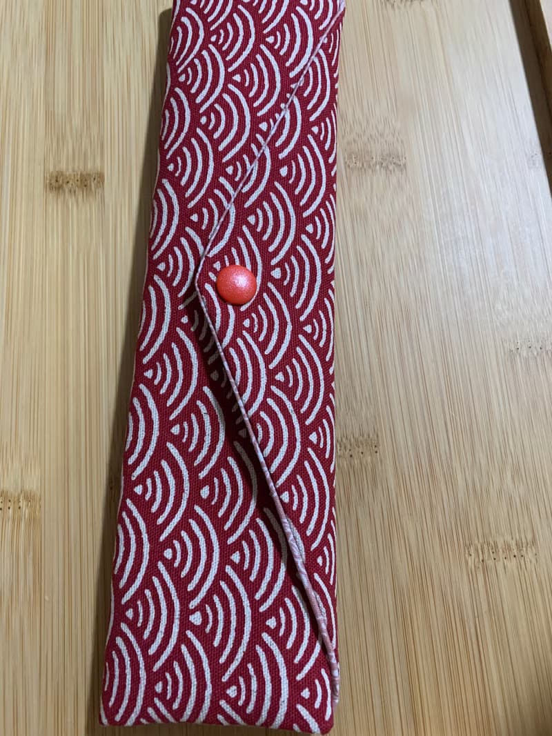 文青風環保筷袋 ~微熱山丘 典雅磚紅 收納 手作餐具袋 交換禮物