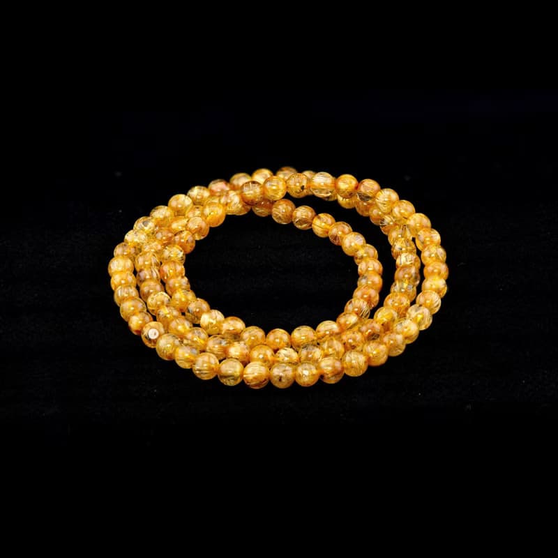 寶麗金珠寶-天然鈦晶三圈手鍊