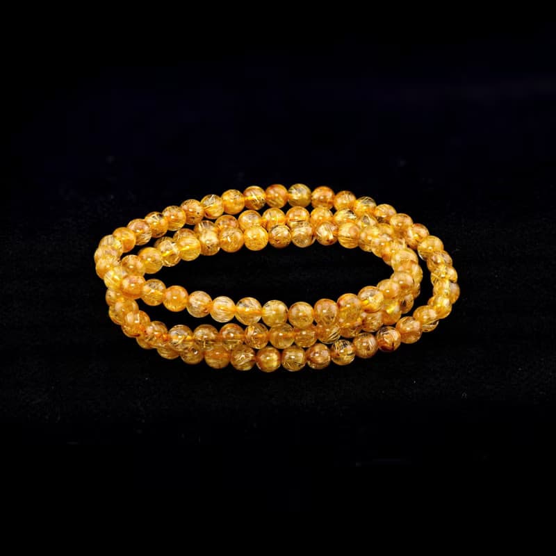 寶麗金珠寶-天然鈦晶三圈手鍊