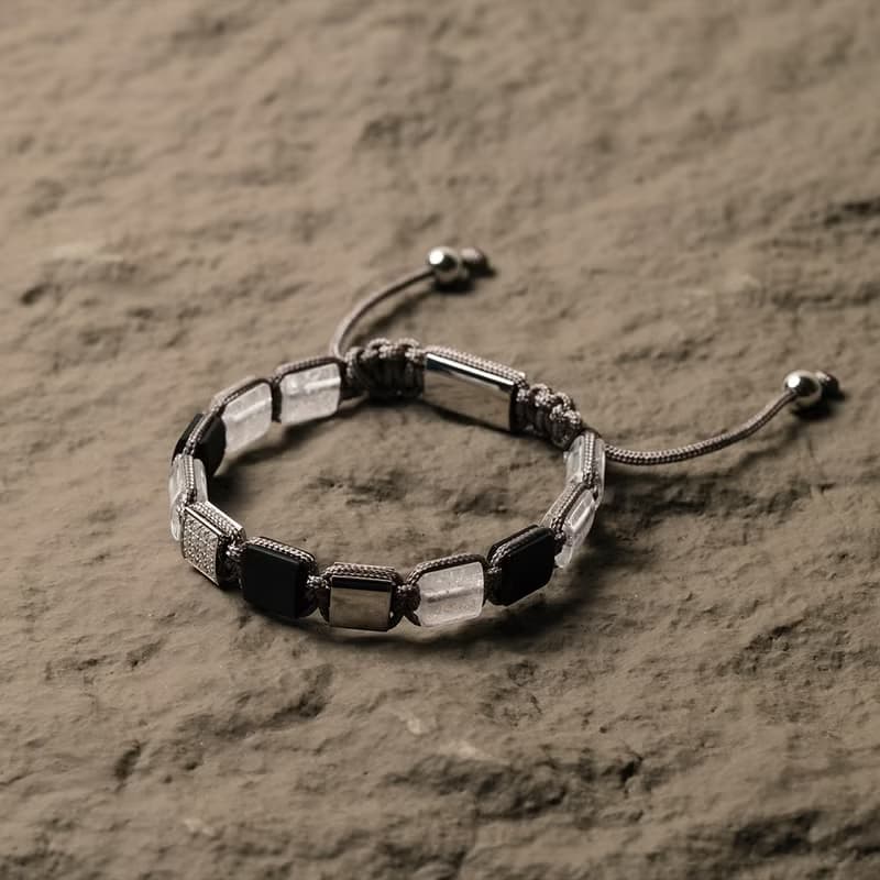 【NOUVELLE】weave | 白水晶。黑瑪瑙手鍊