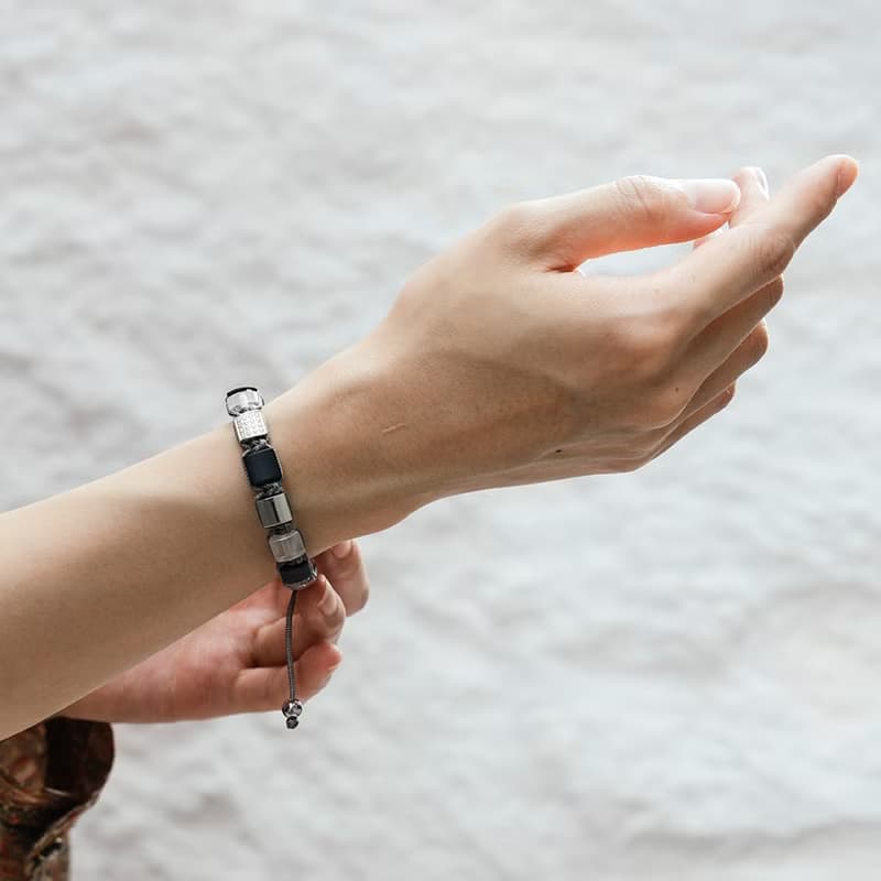 【NOUVELLE】weave | 白水晶。黑瑪瑙手鍊