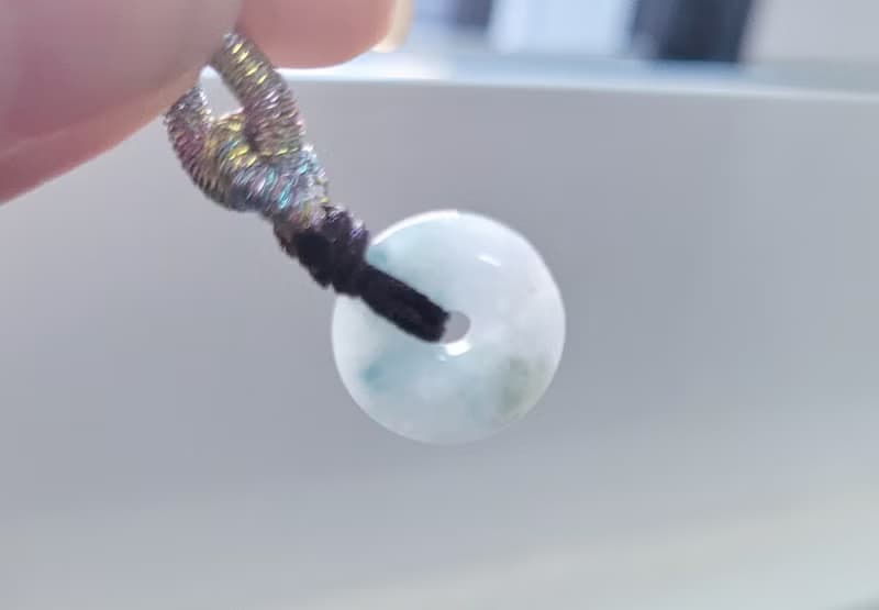 親翠 天然翡翠 冰潤飄花精緻可愛平安釦項鍊