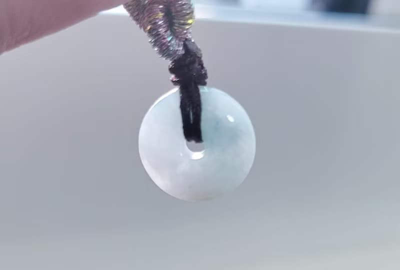 親翠 天然翡翠 冰潤飄花精緻可愛平安釦項鍊