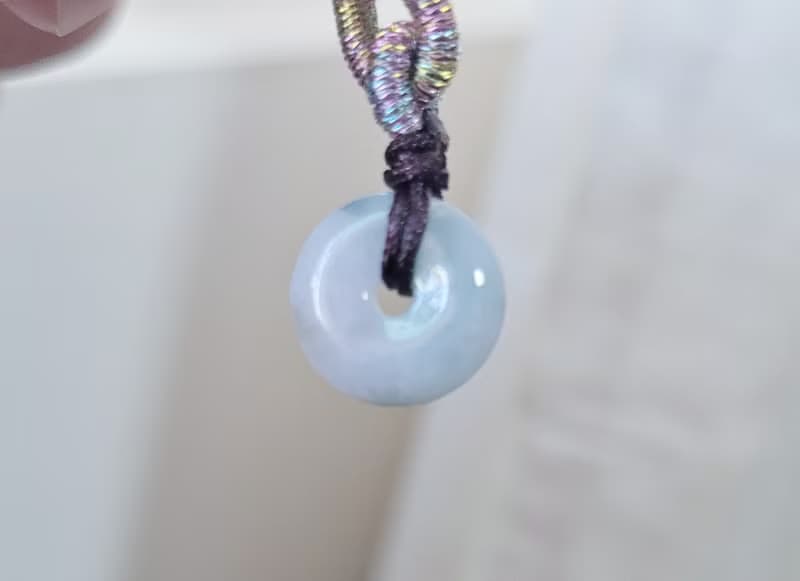 親翠 天然翡翠 冰潤飄花精緻可愛平安釦項鍊