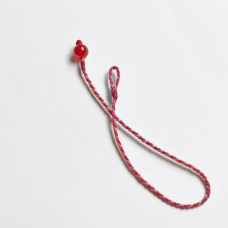 紅瑪瑙四股編超細蠟線編織手環(紅+紫紅+藕紫)
