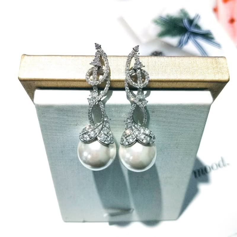I JEWELRY 璀璨經典小番茄頂級鋯石珍珠純銀耳環 附純銀保證卡