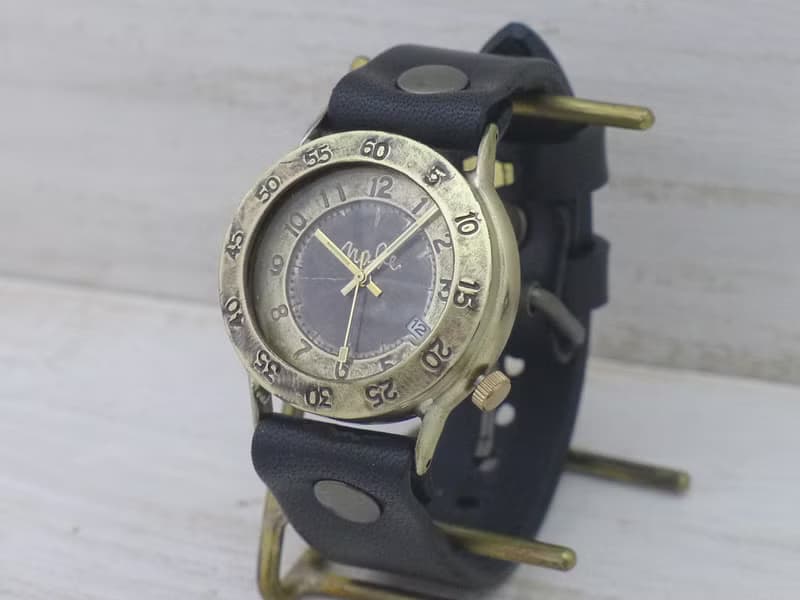 Explorer-JB5-DATE  36mmBrass DATE(日付) 手作り腕時計 (JUM185DATE)